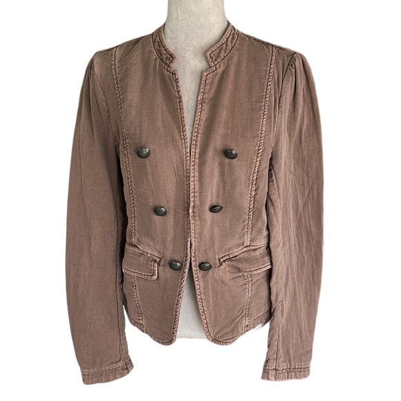Free People Jackets & Blazers - Free People Jagger Lace Up Sleeve Cotton Military Blazer Jacket - M
